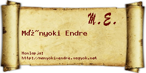 Mányoki Endre névjegykártya