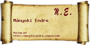 Mányoki Endre névjegykártya
